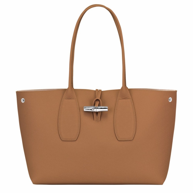 Brown Longchamp Roseau L Women's Shoulder Bags